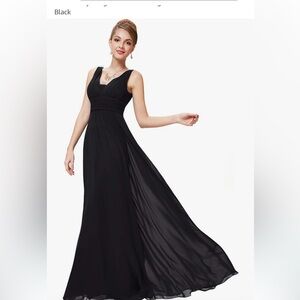 Black Plunge Neck Maxi Dress